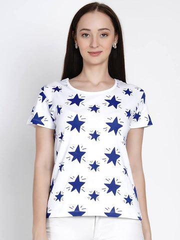 Berrytree Organic Cotton Women T-shirt Star Blue