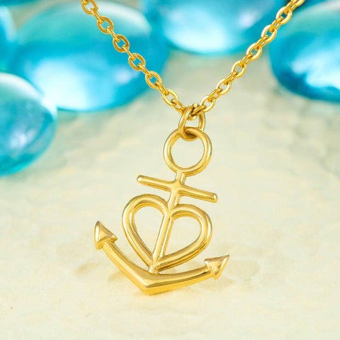 Gold anchor pendant