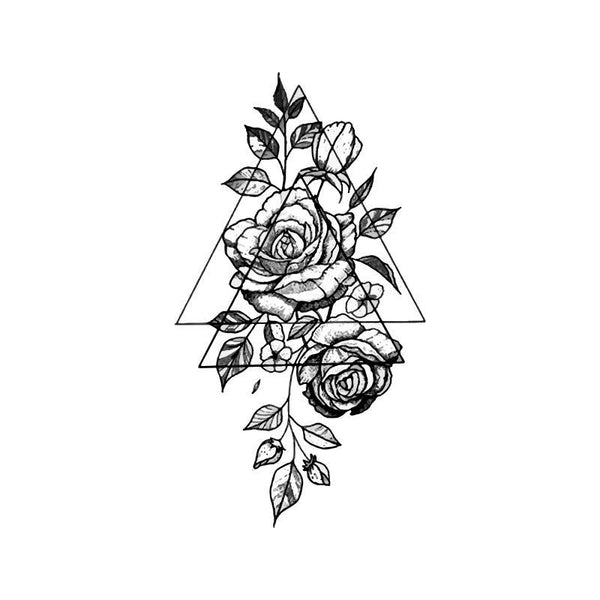 Triangular Rose - Abstract Temporary Tattoo | Ink Daze