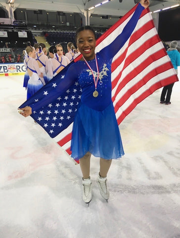 Leatrice in January 2017 at the Mozart Cup awards ceremony in Salzburg, Austria after her team, the Lexettes, had won the junior division.