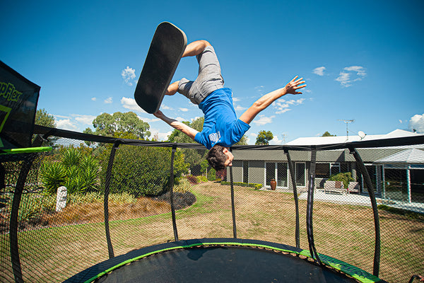 Stephen on his Jumpflex trampoline