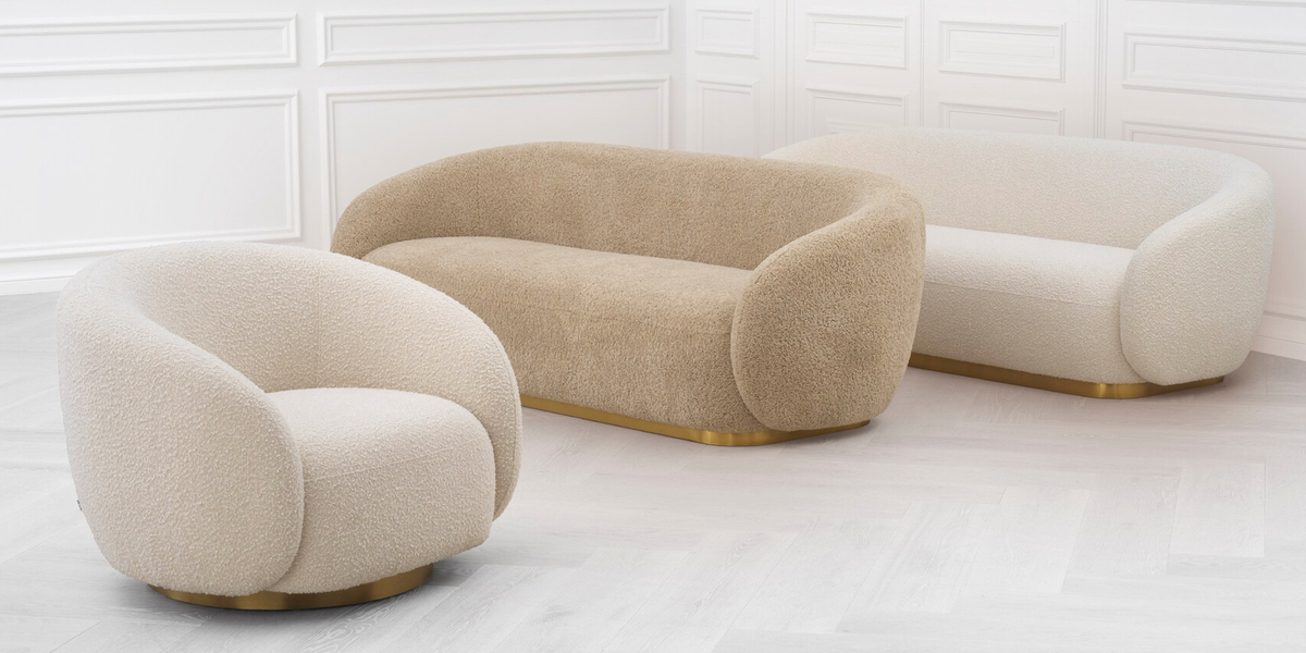Cream Boucle Armchair with cream boucle sofa