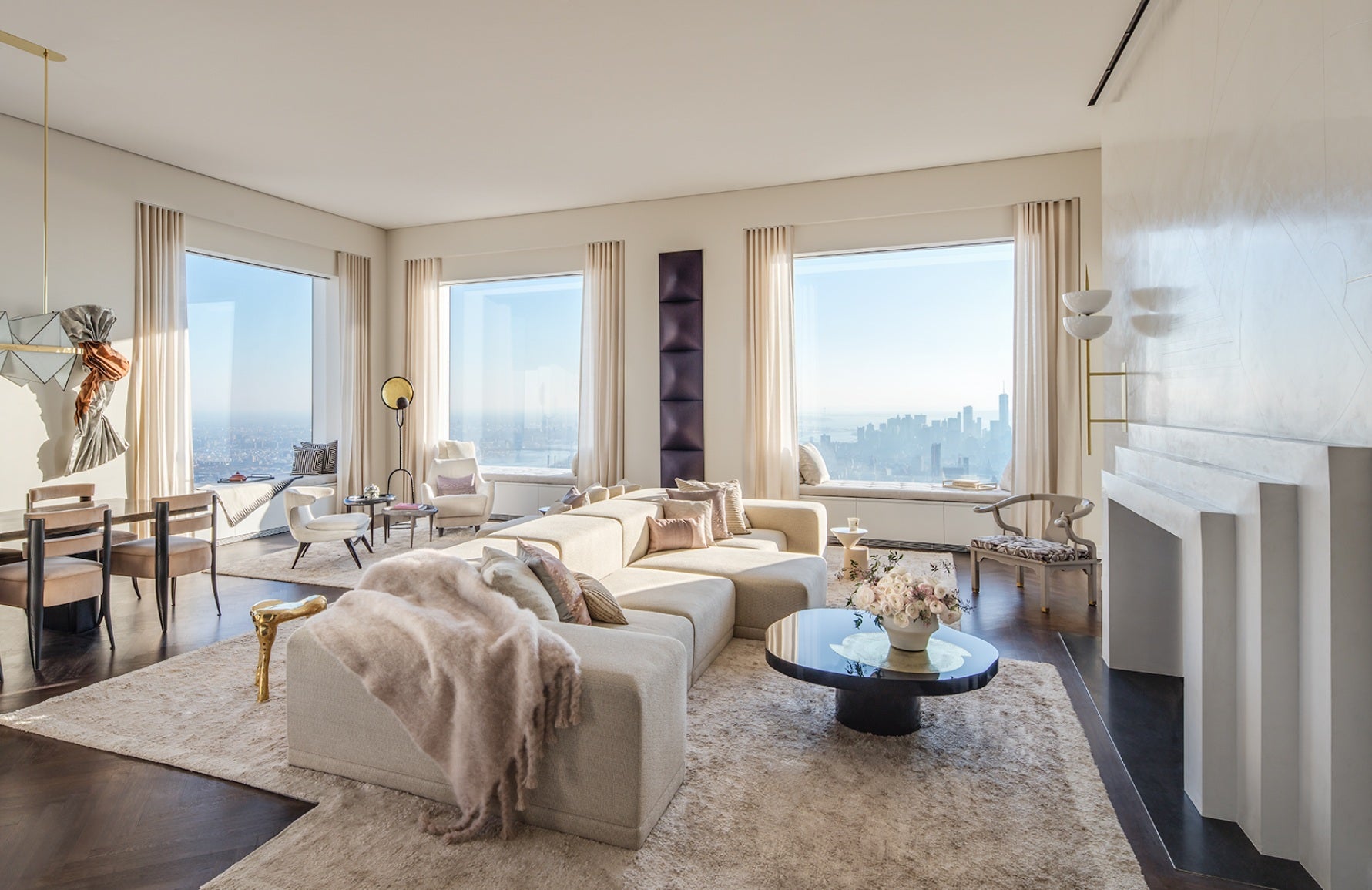 Neutral Living Room – Kelly Behun:© DBOX for CIM Group and Macklowe Properties – LuxDeco.com Style Guide