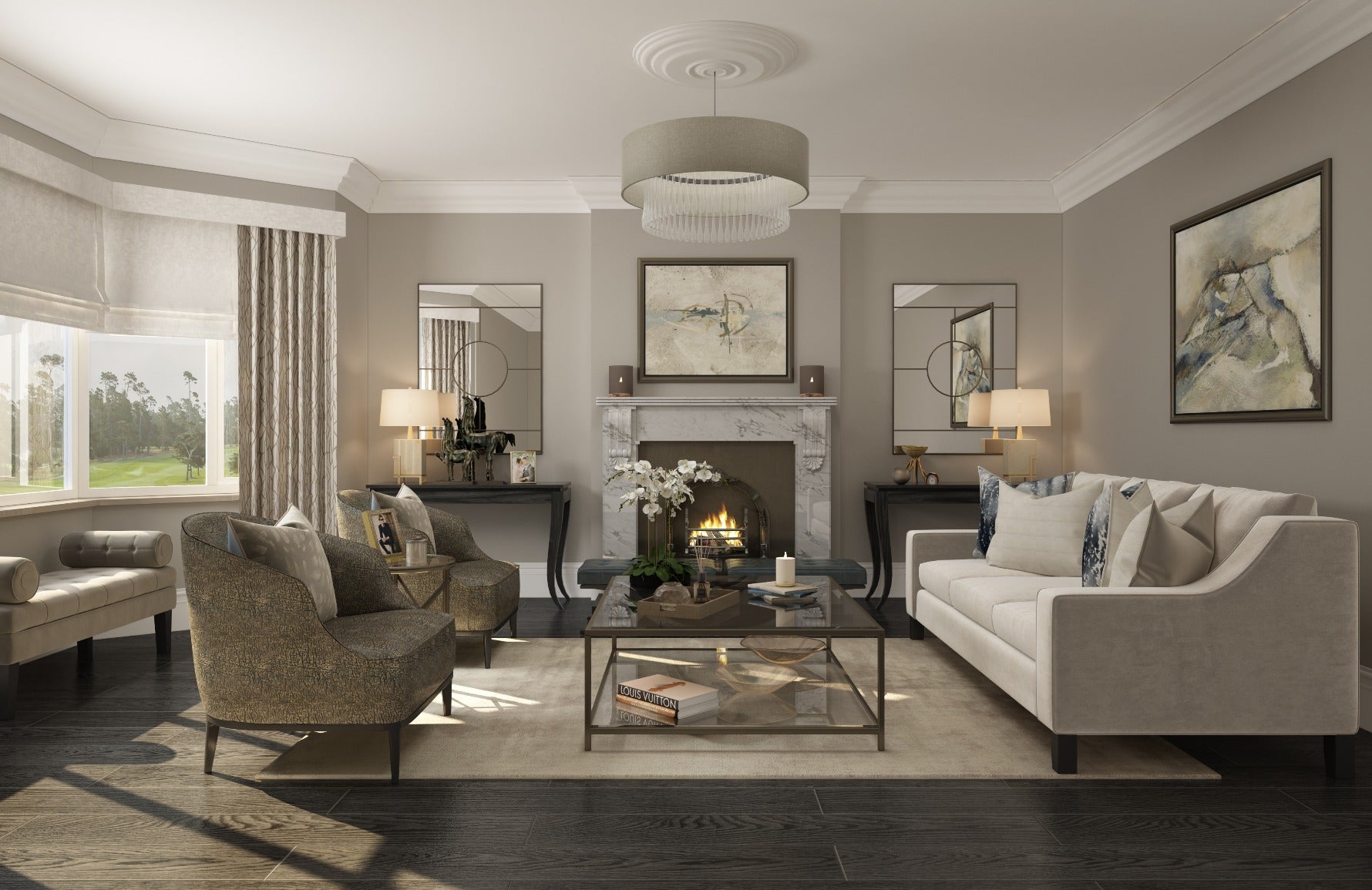 Grey And White Colour Scheme Living Room