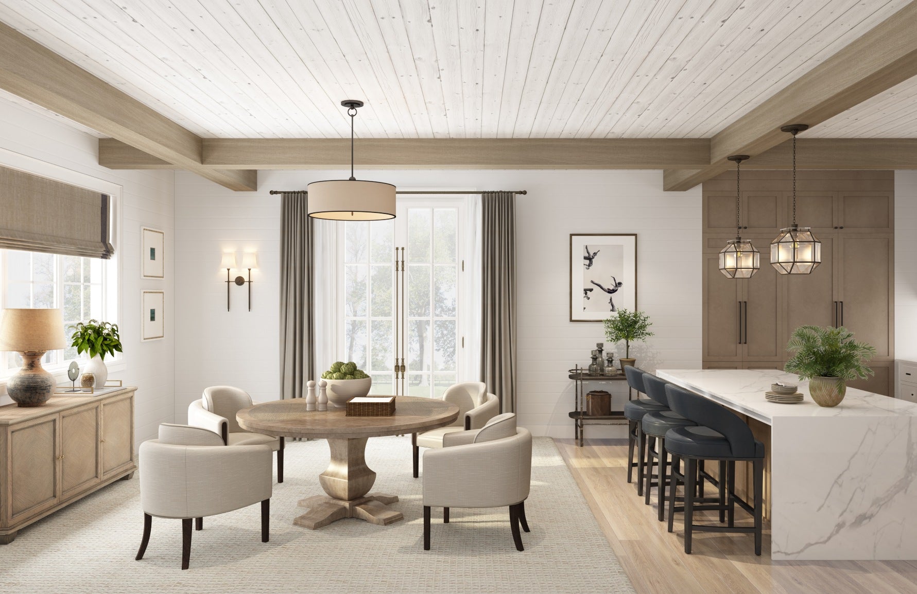 LuxDeco Summer House | Modern Rustic Living Room Decor | Shop rustic interiors at LuxDeco.com