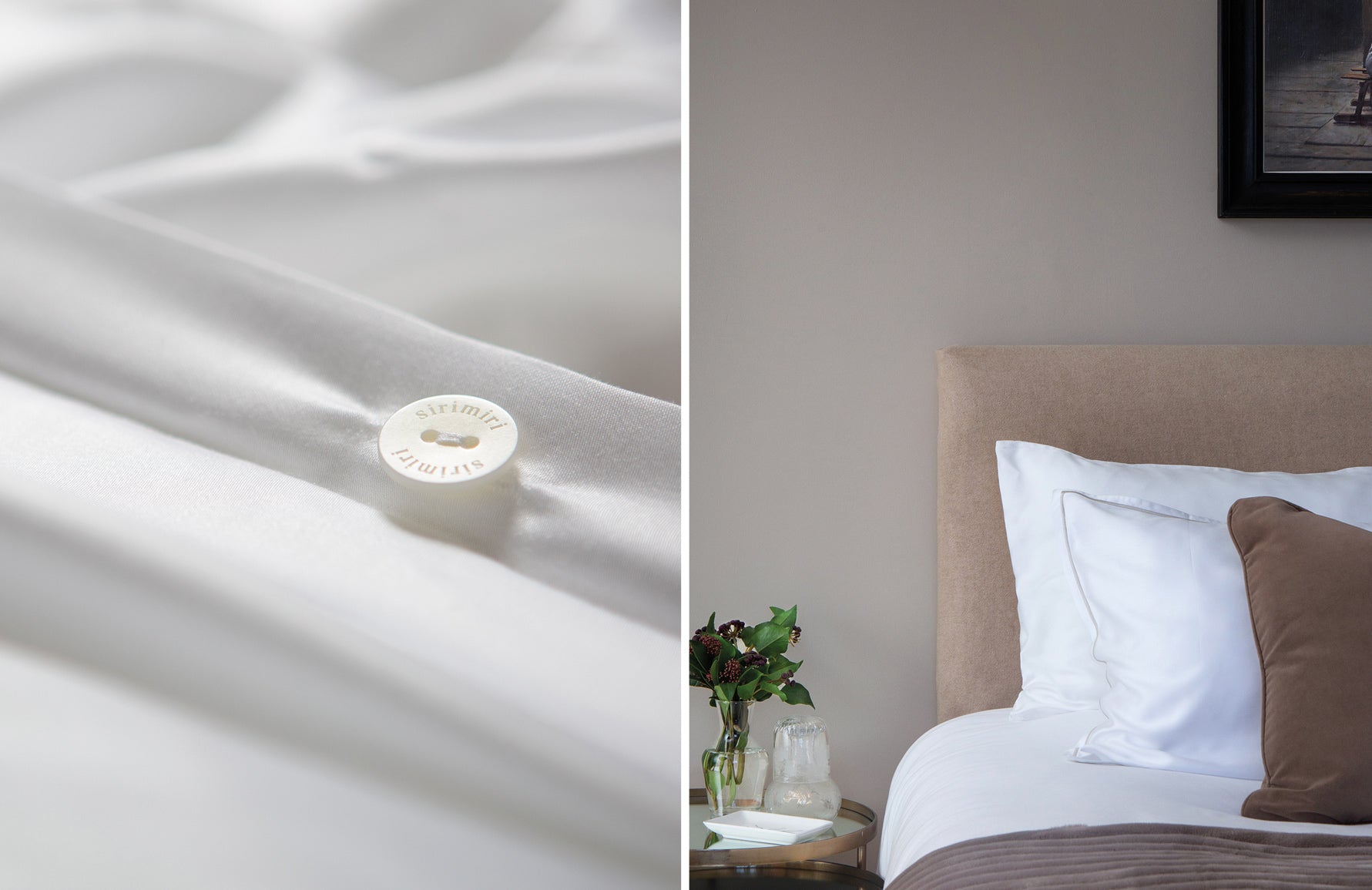 Sirimiri | Luxury white bed linens | Shop sustainable bedding online at LuxDeco.com