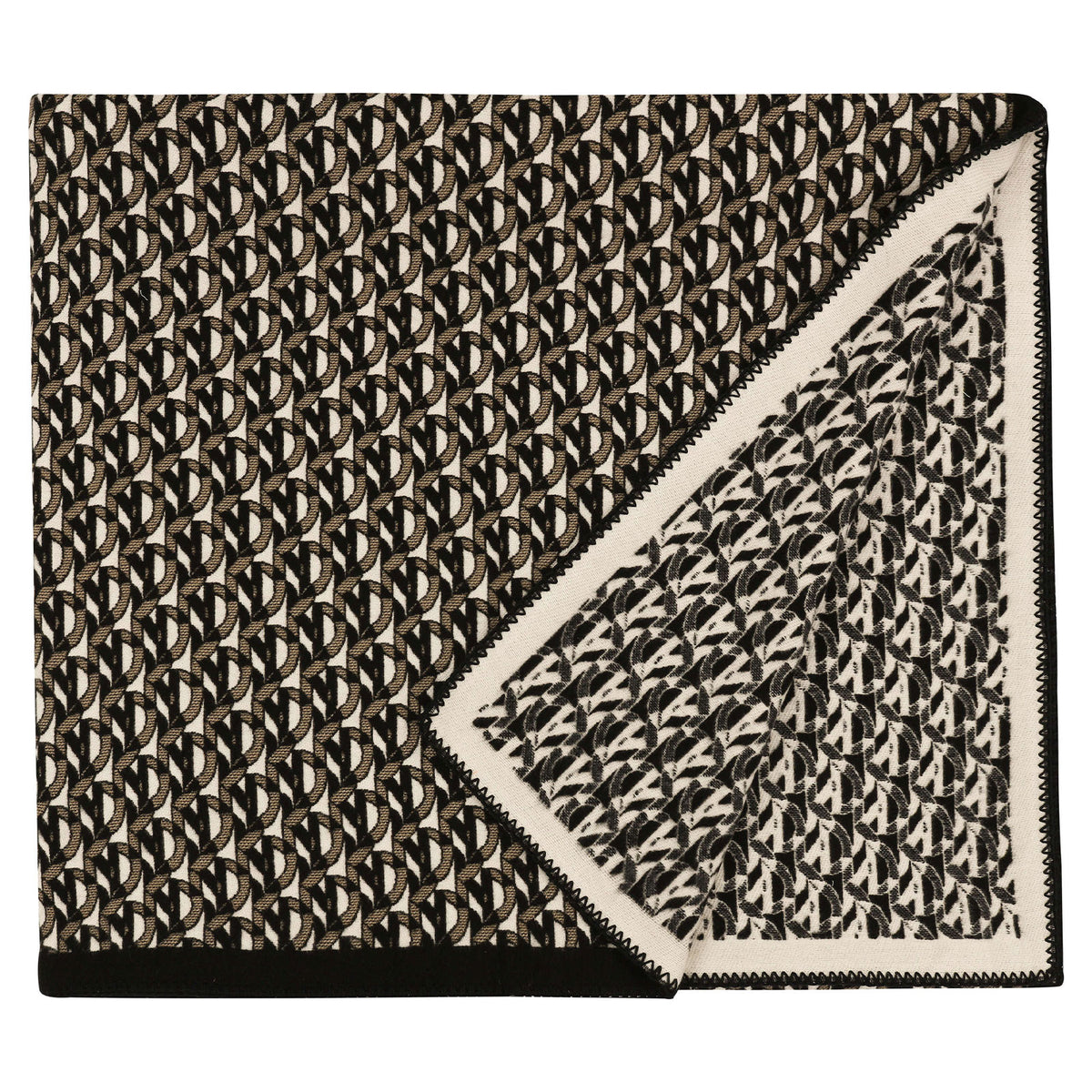 Monogram Throw, Monochrome