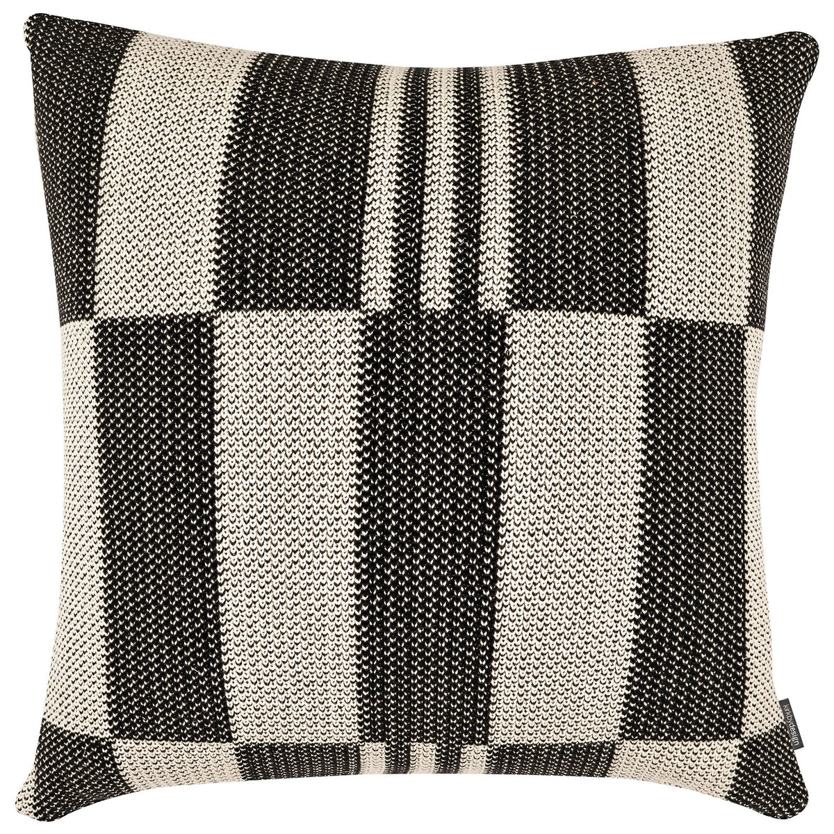 Checkerboard Knit Cushion, Monochrome