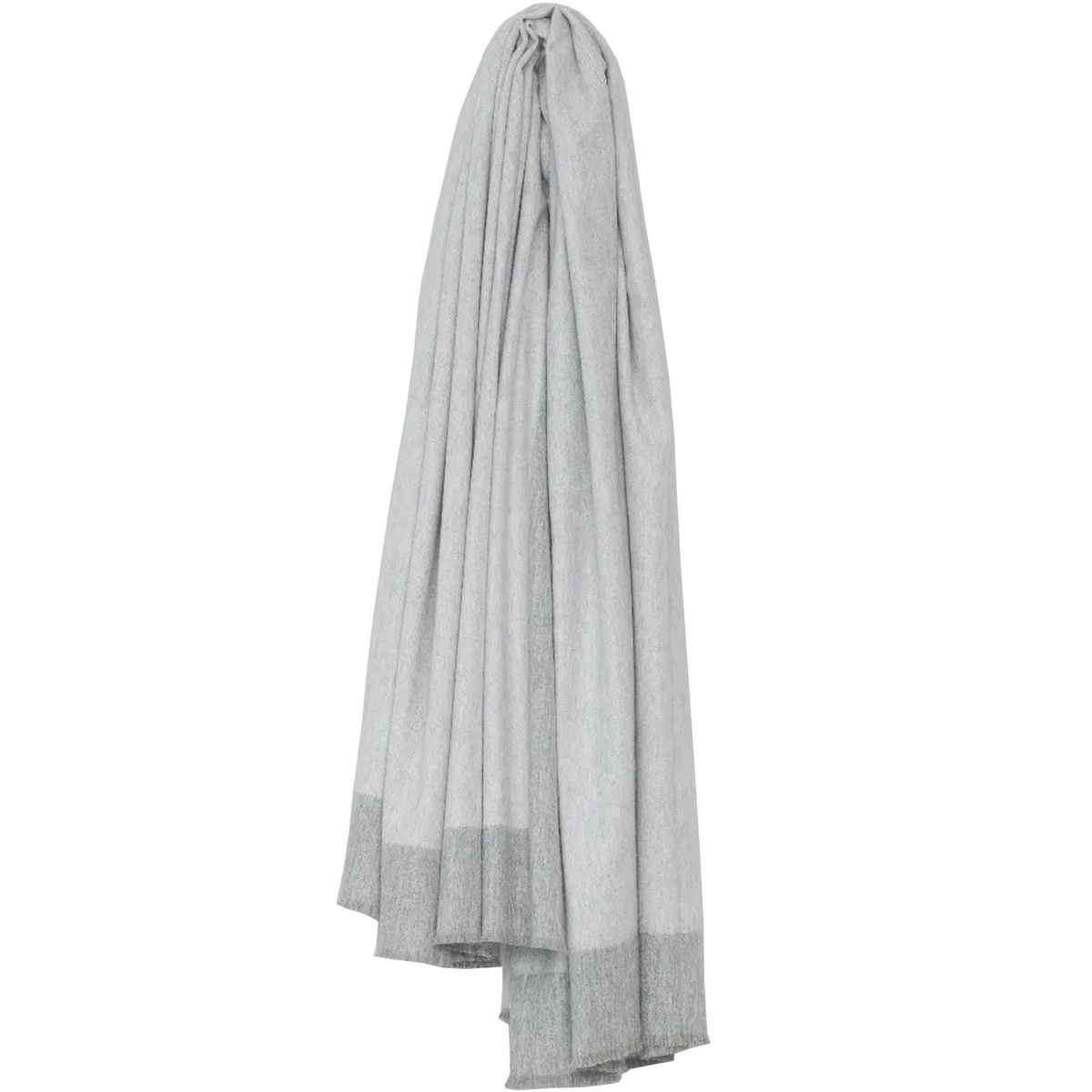 Arran Border Cashmere Throw, Flannel White