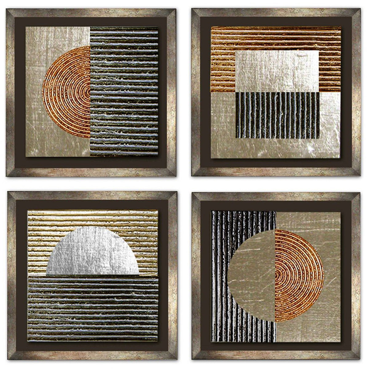 Circles & Squares Wall Art, Set of 4