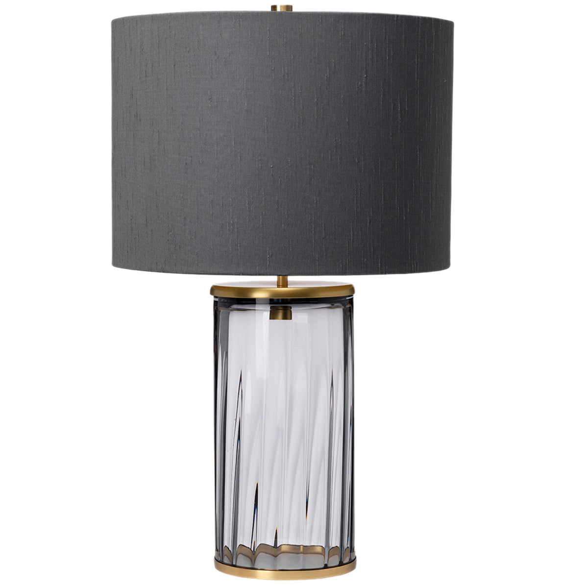 Reno Smoke Table Lamp, Aged Brass