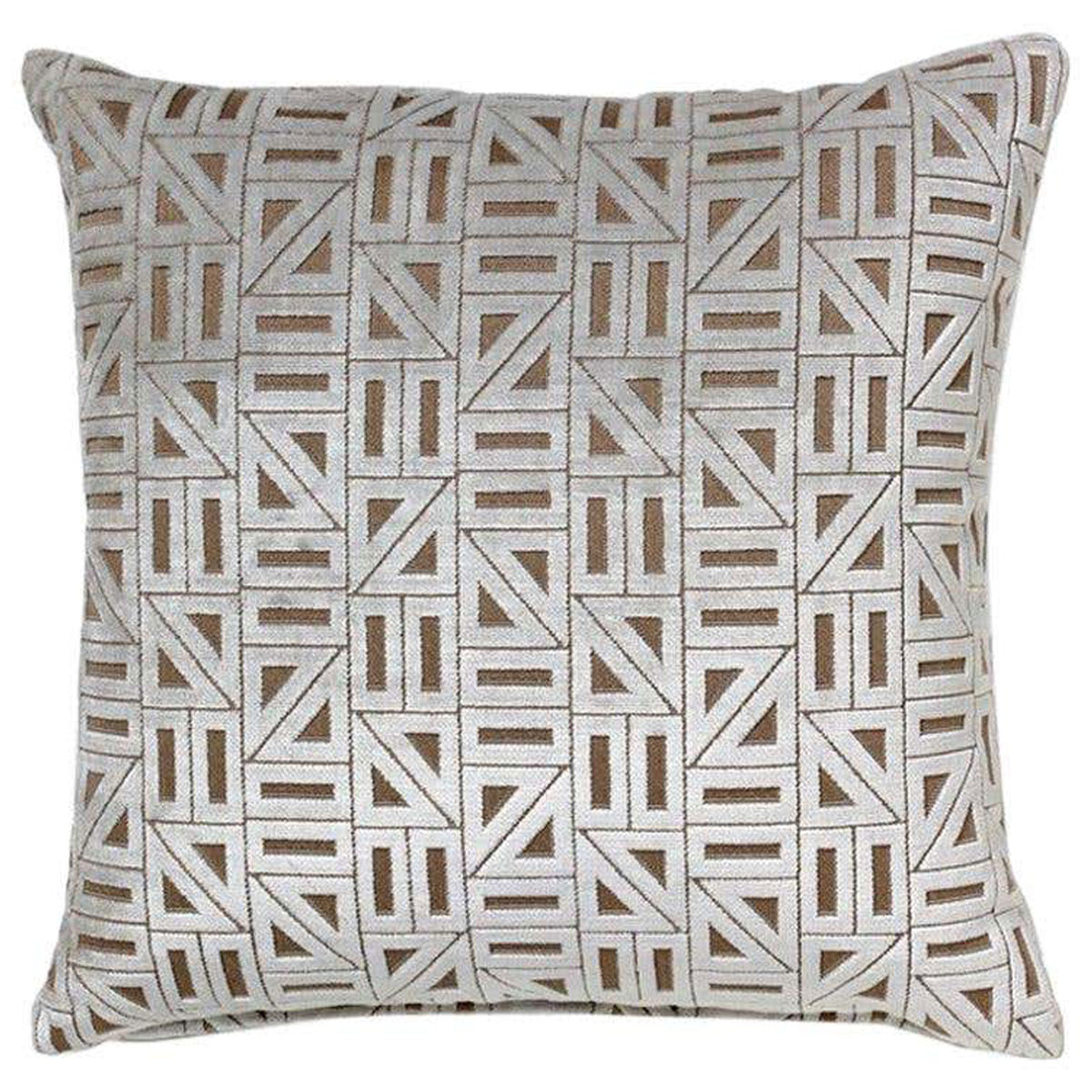 Geometric Zellige Cushion, Silver