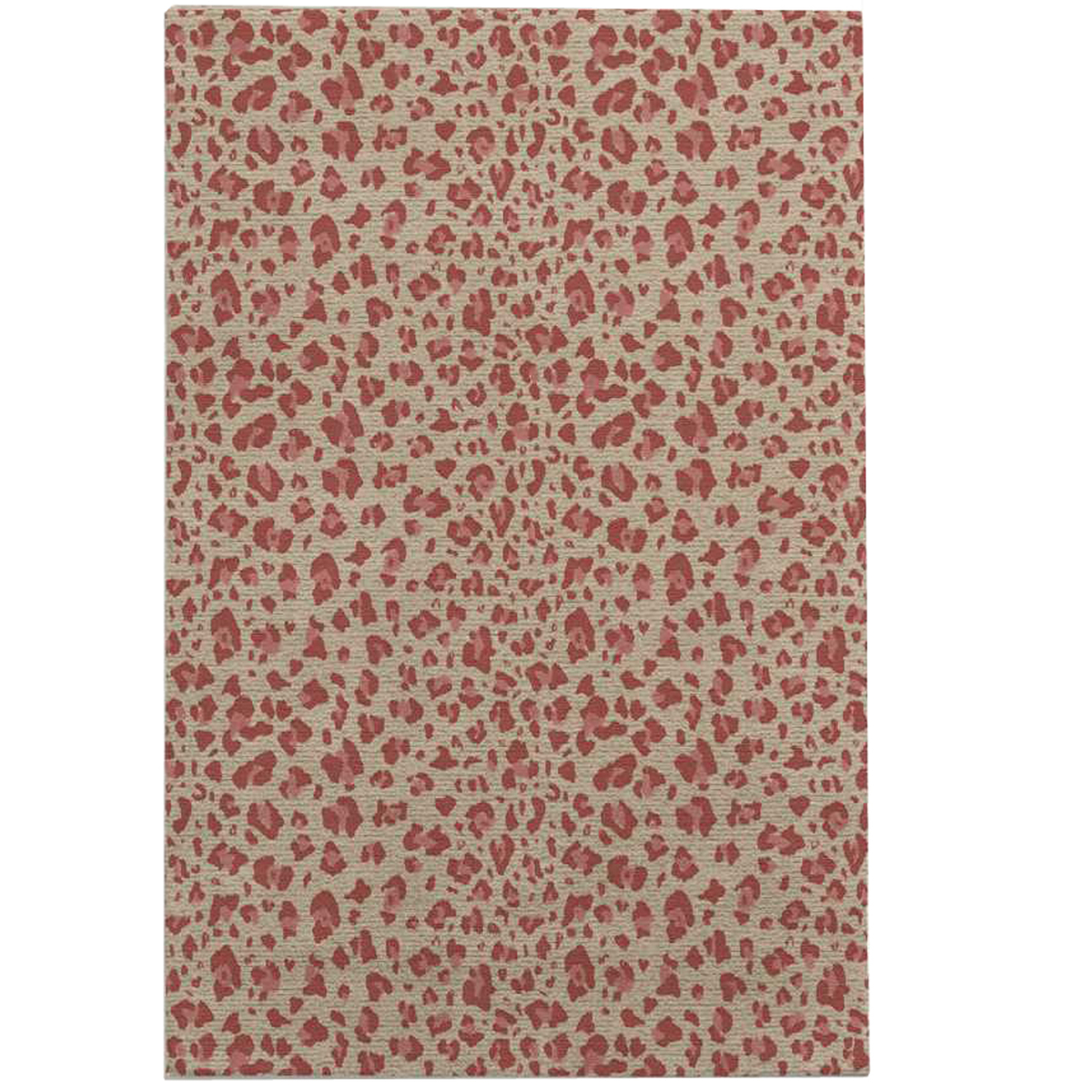 Leopard Castaing Wool & Silk Rug, Ruby