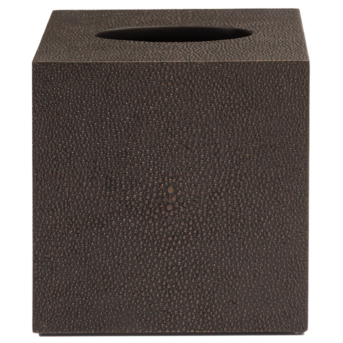 Chelsea Square Tissue Box Shagreen Chocolate