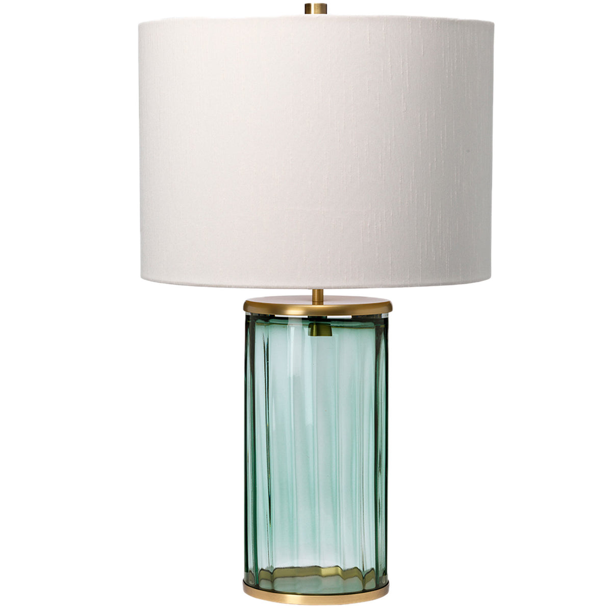 Reno Green Table Lamp, Aged Brass