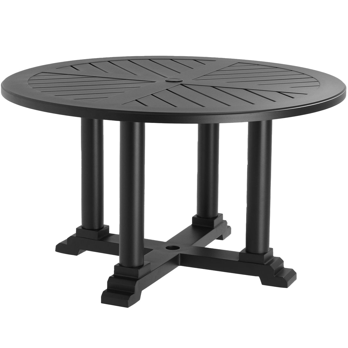 Bell Rive Round Outdoor Dining Table, Black