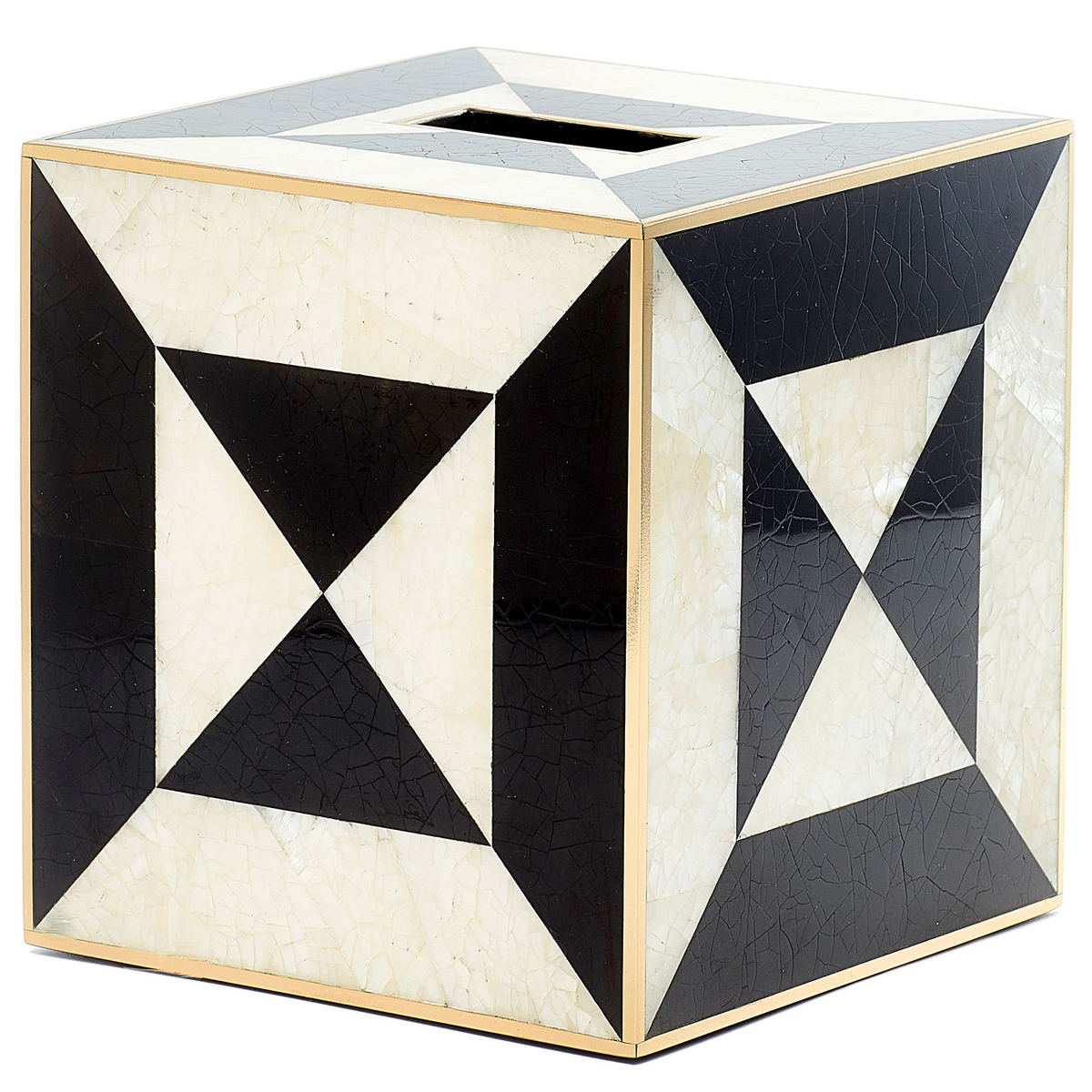 Hollywood Tissue Box, Black & Gold