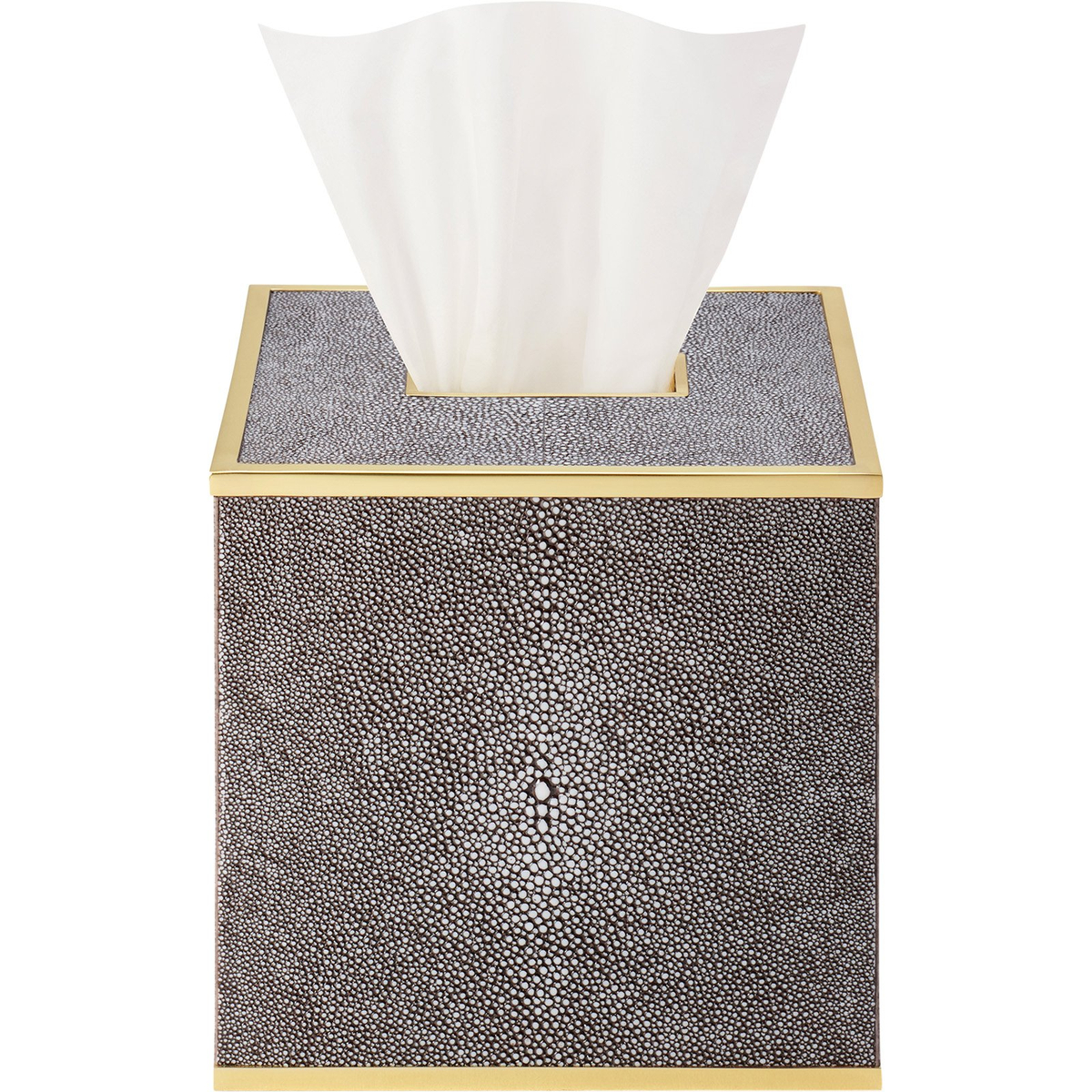 Classic Shagreen Tissue Box Cover, Chocolate