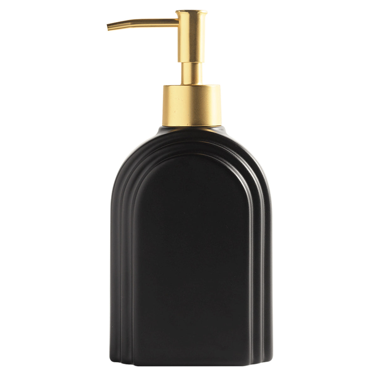 Avalon Ceramic Soap Dispenser, Black & Gold