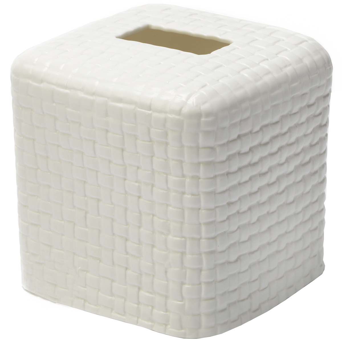 The Mandarin Collection Tissue Box, White