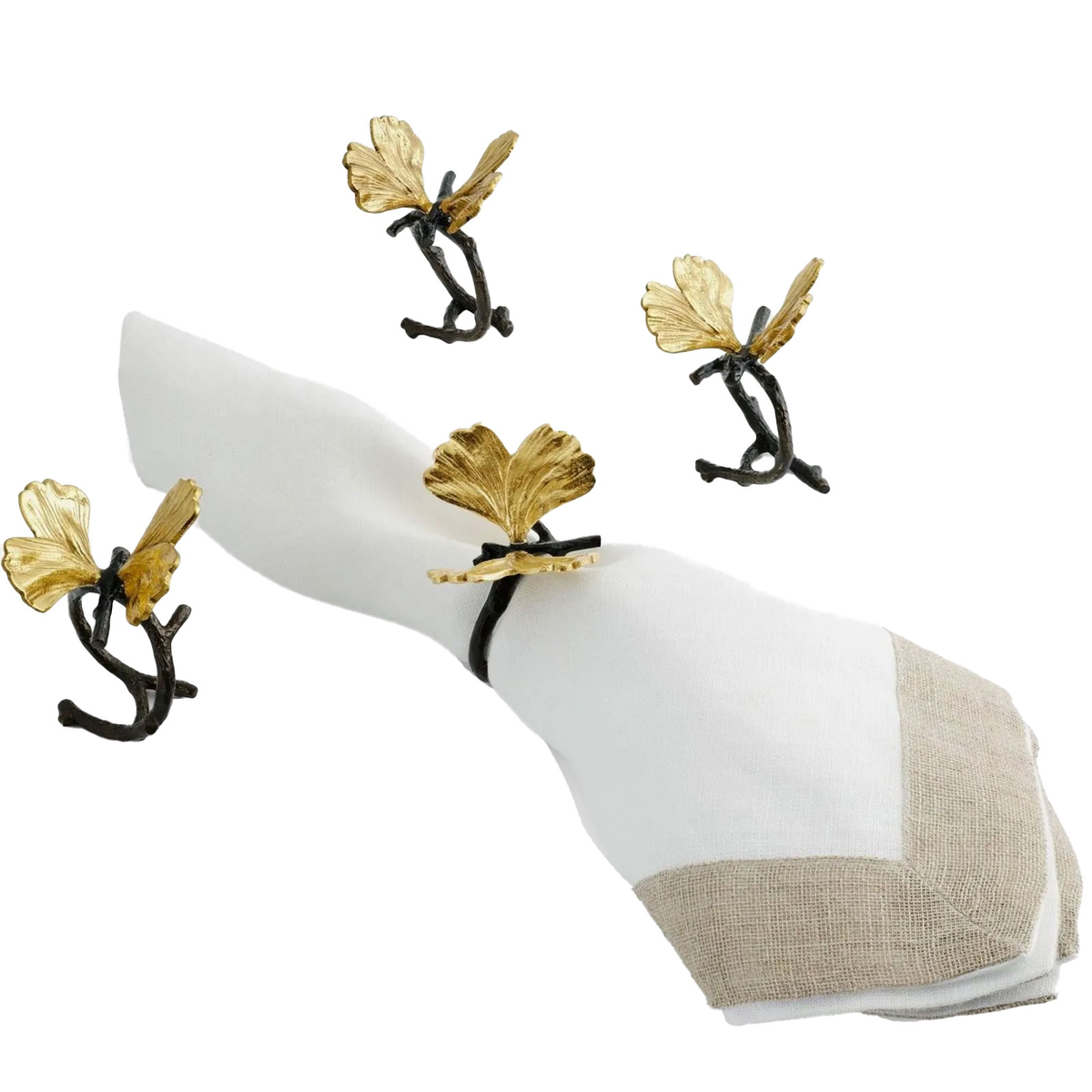 Ginkgo Napkin Rings, Set of 4