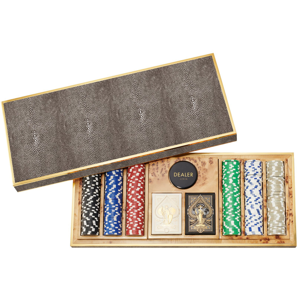 Chocolate Shagreen Poker Set