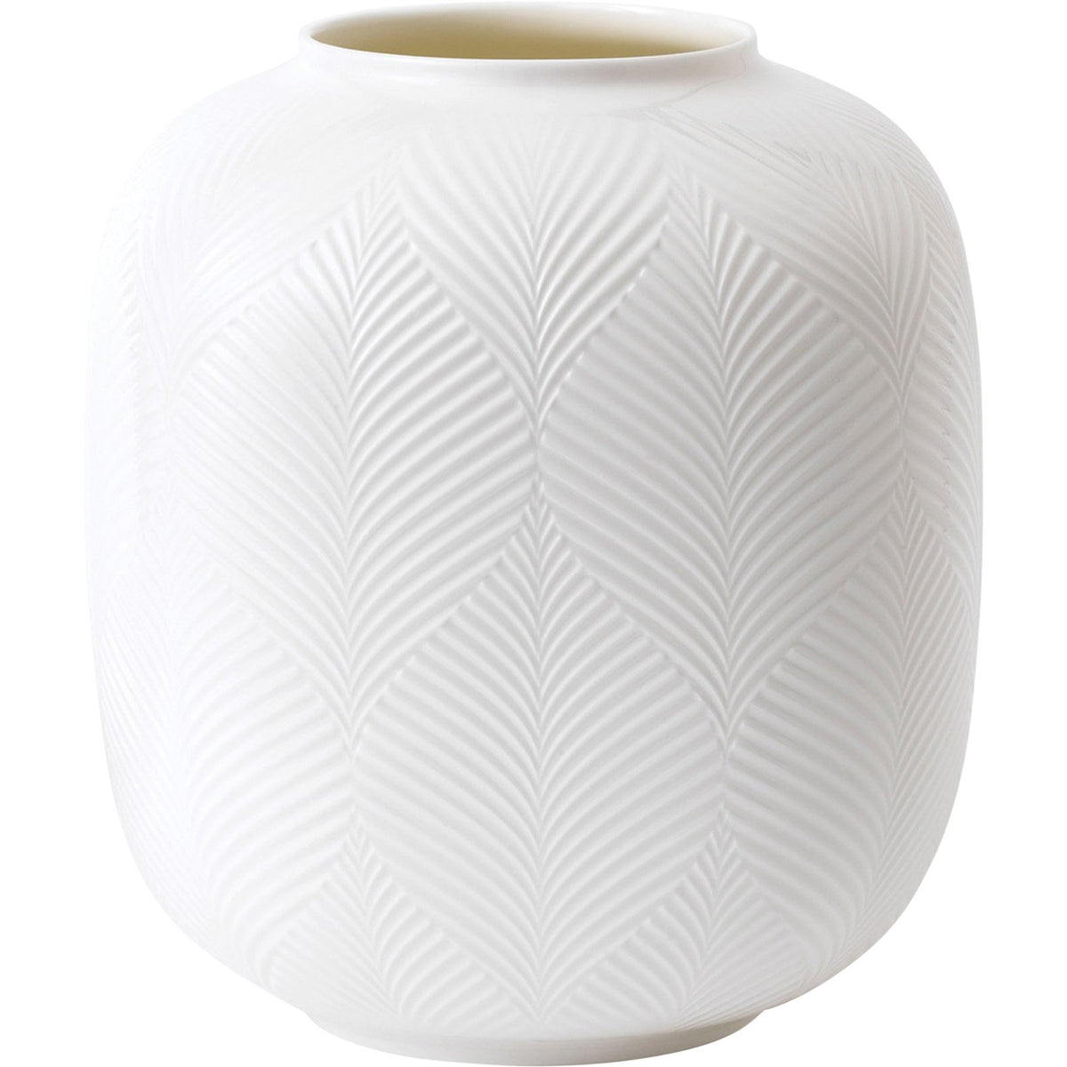 Folia Round Vase, White
