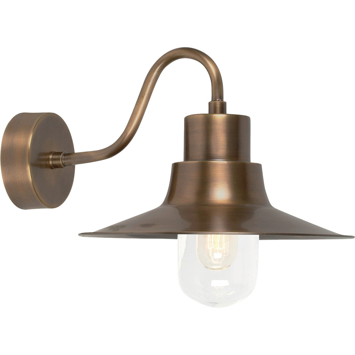 Aged Brass Outdoor Wall Light