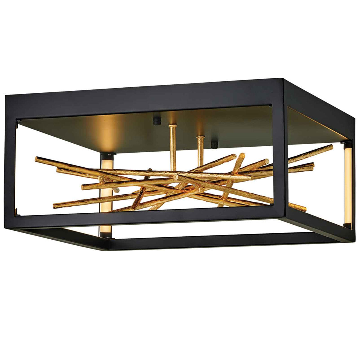 Styx LED Flush Mount, Black & Gold