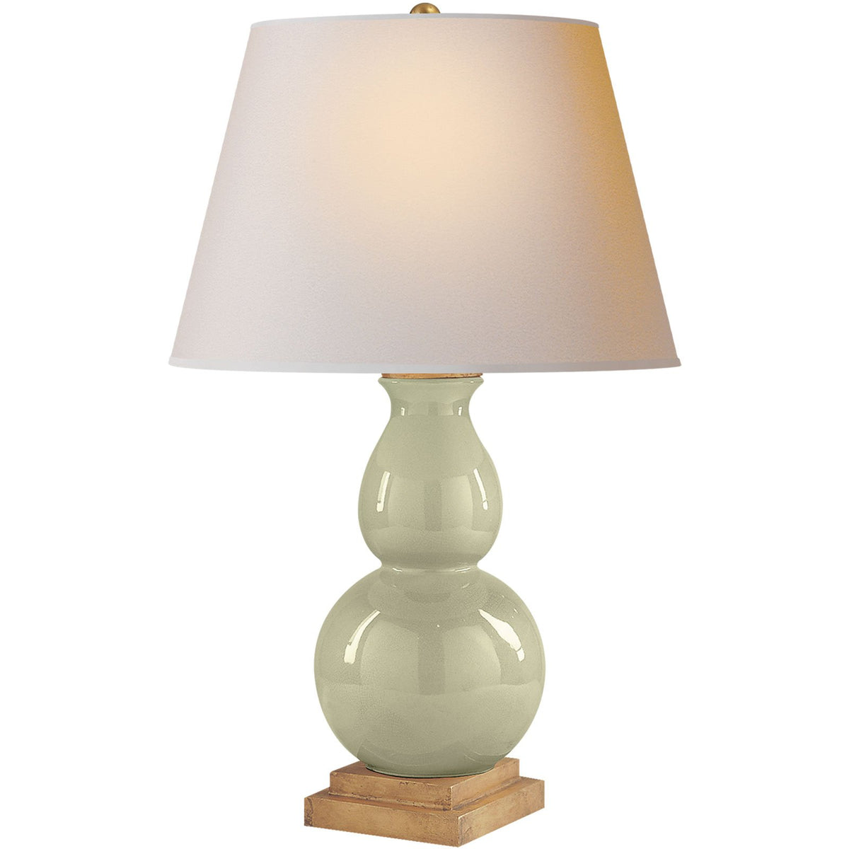 Celadon Gourd Small Table Lamp