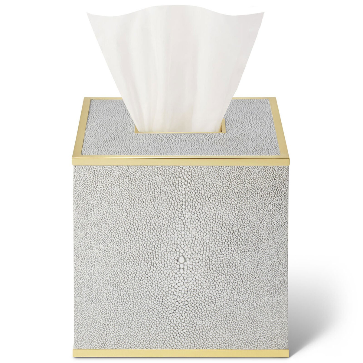 Classic Shagreen Tissue Box Cover, Dove