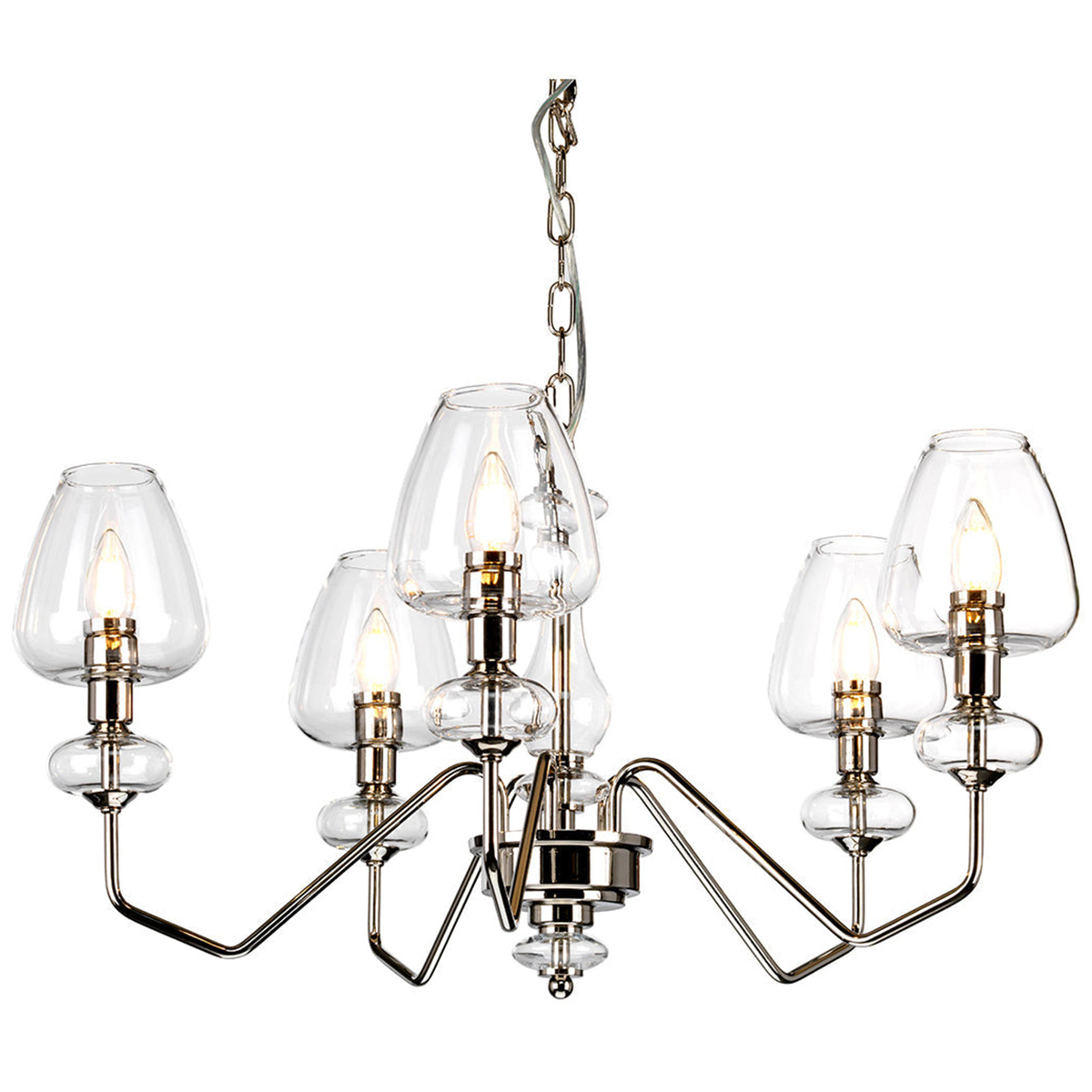 Ivan Chandelier, Polished Nickel