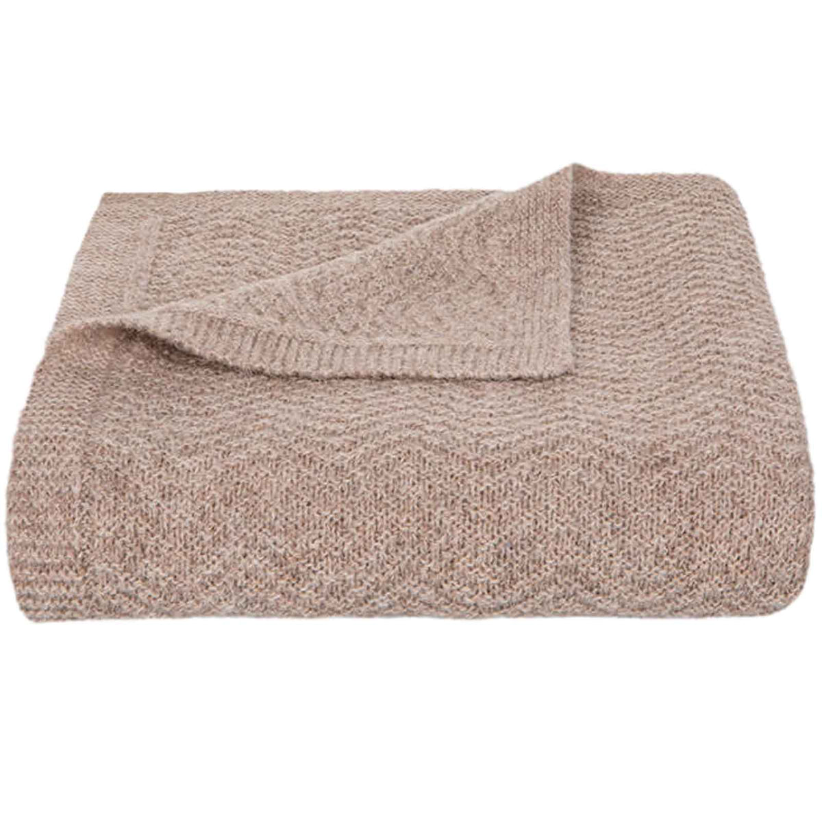 Wave Knitted Throw, Taupe