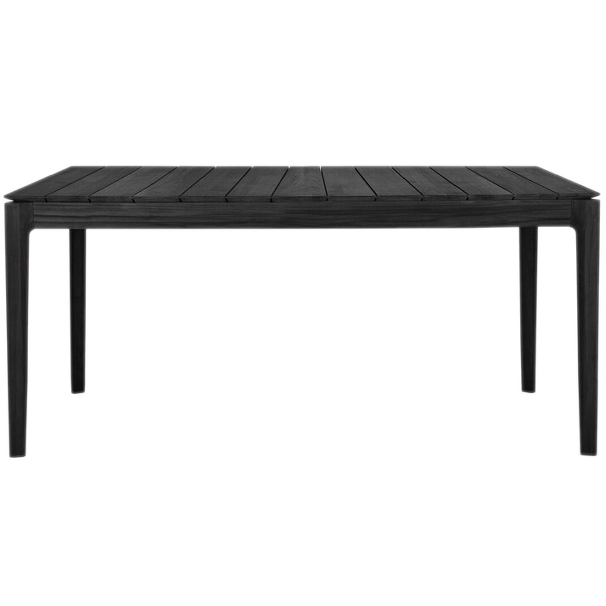 Bok Teak Outdoor Rectangular Dining Table, Black