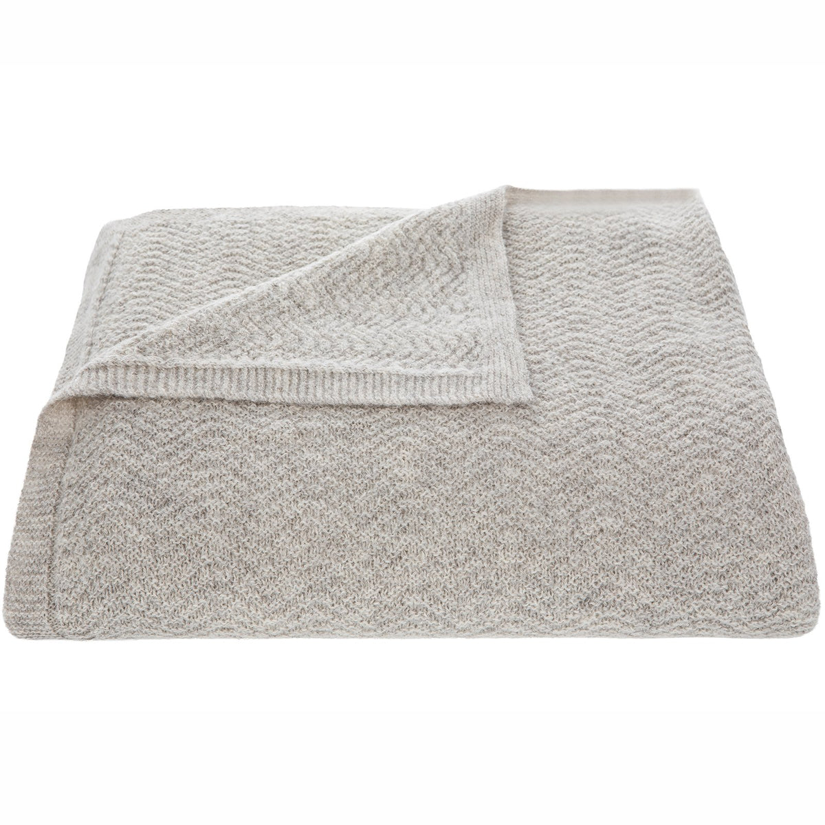 Wave Knitted Throw, Oatmeal
