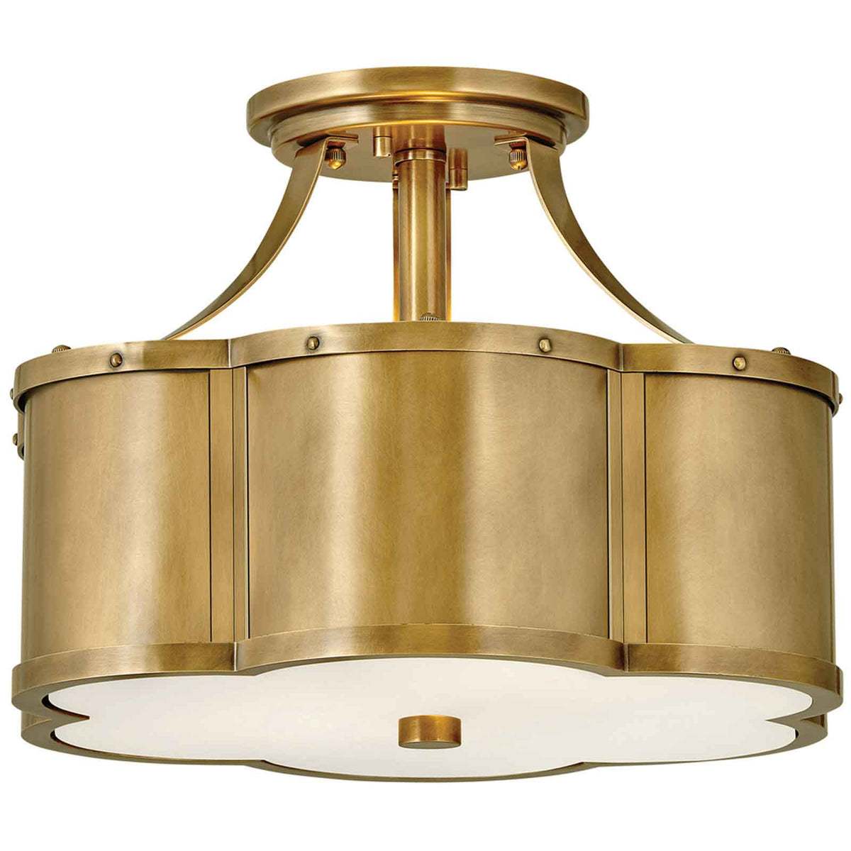 Chance 2 Light Semi-flush Mount, Brass