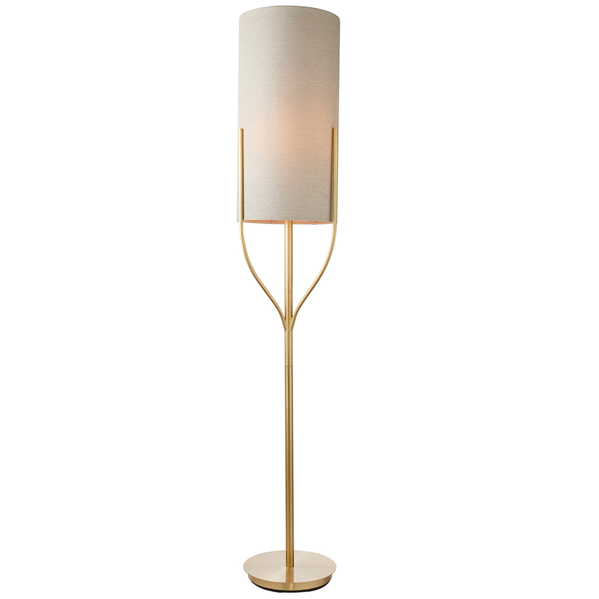 Cambridge Cylinder Floor Lamp, Satin Brass