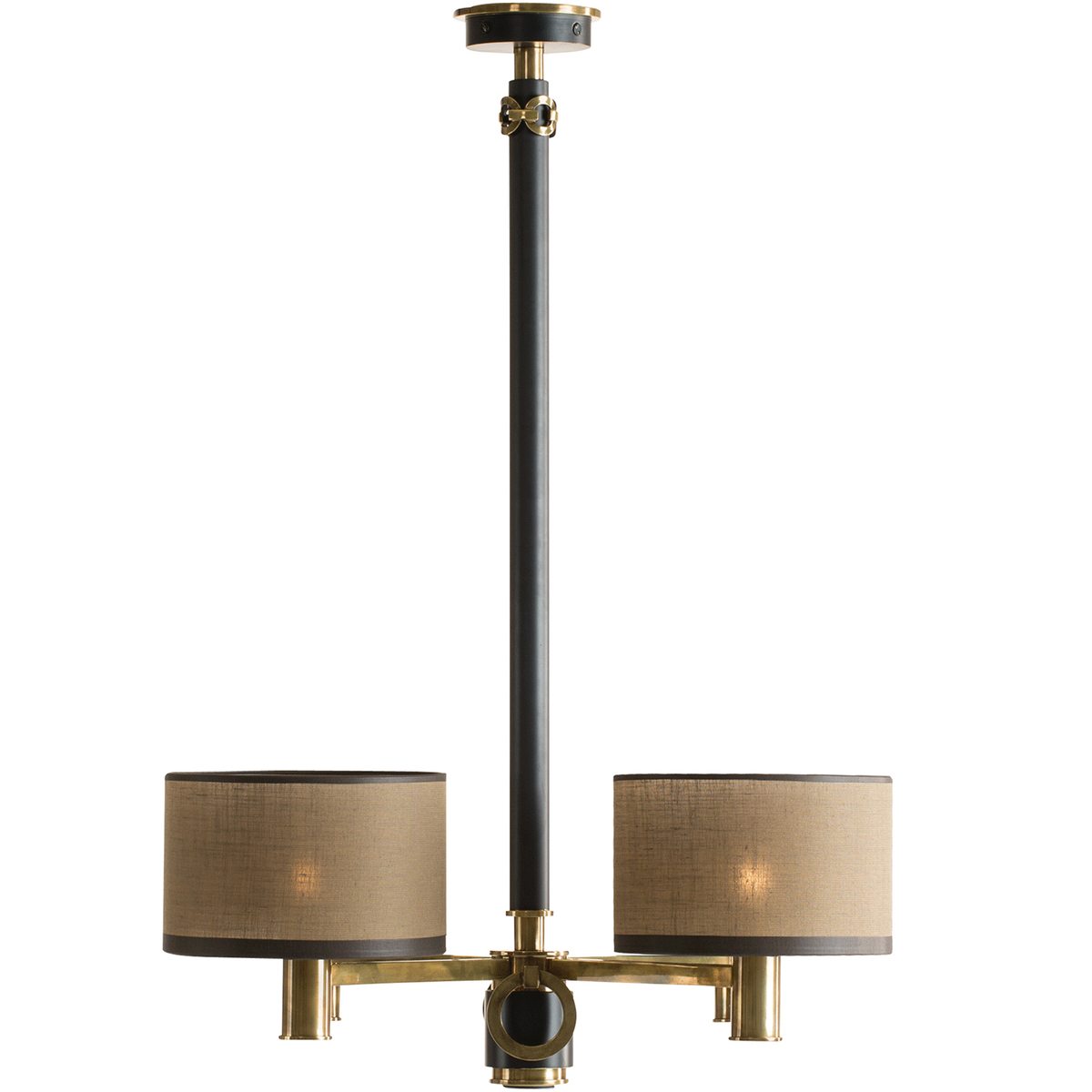 Bronx 4 Shade Pendant Light, Smoked Brass