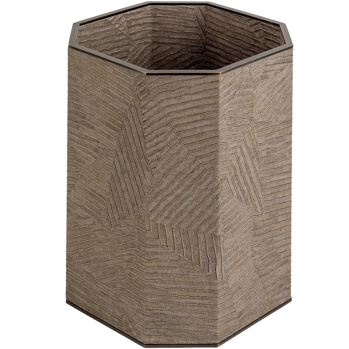 Elemental Waste Basket, Bronze