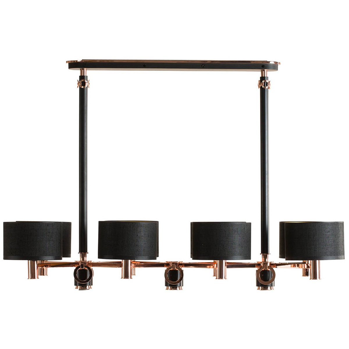 Bronx 8 Shade Pendant Light, Rose Gold