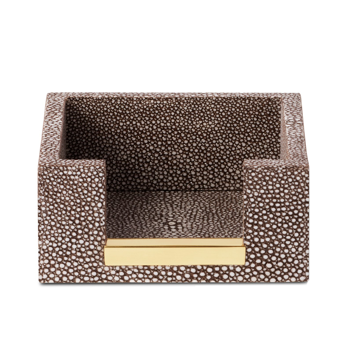 Shagreen Memo Paper Holder, Chocolate