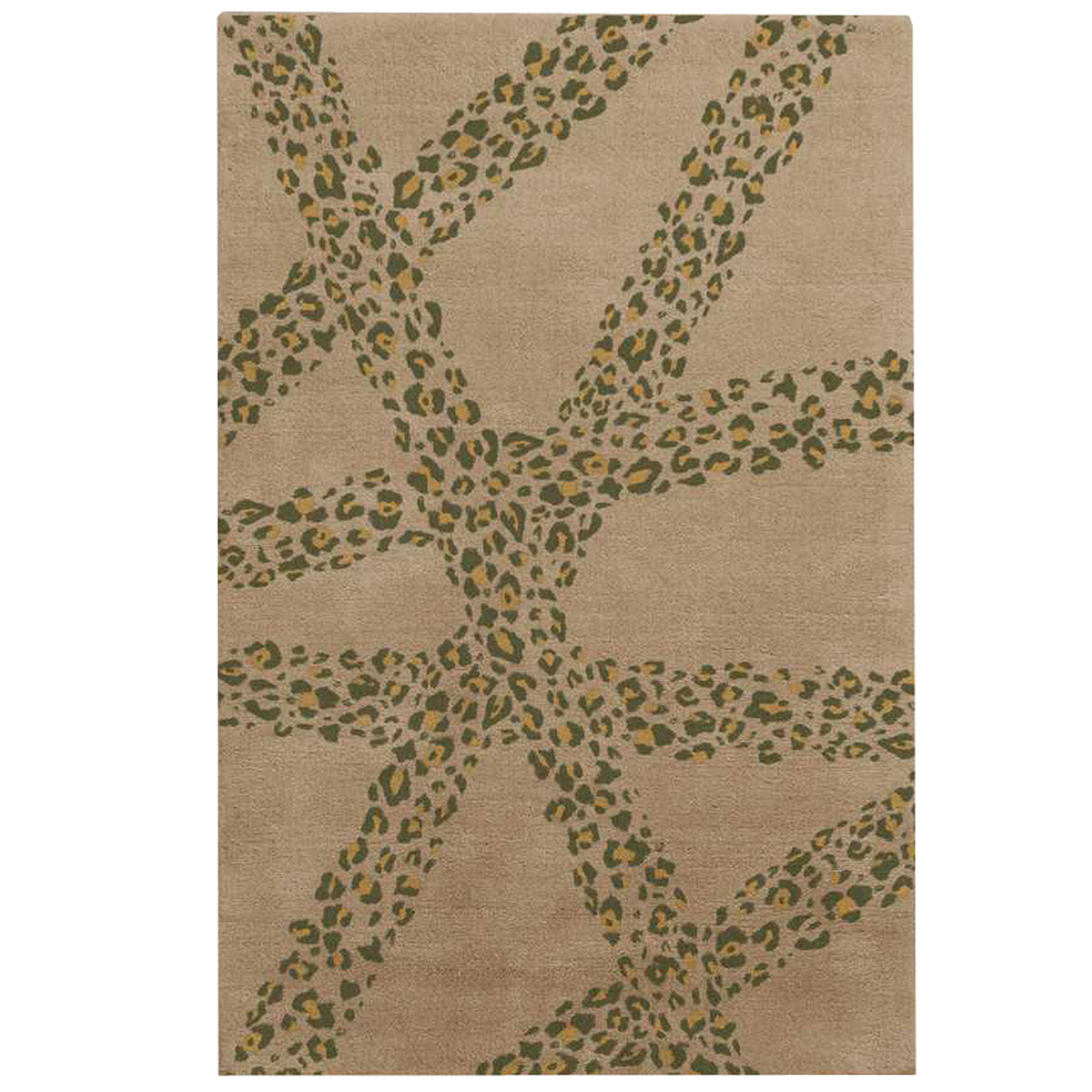 Leopard de Wolfe Wool & Silk Rug, Mustard