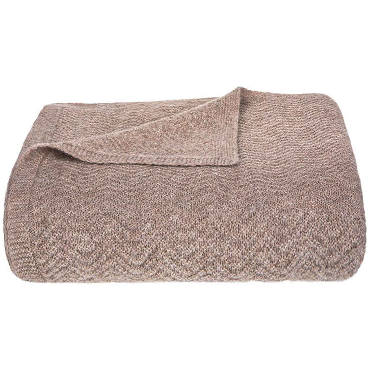 Wave Knitted Baby Blanket, Taupe