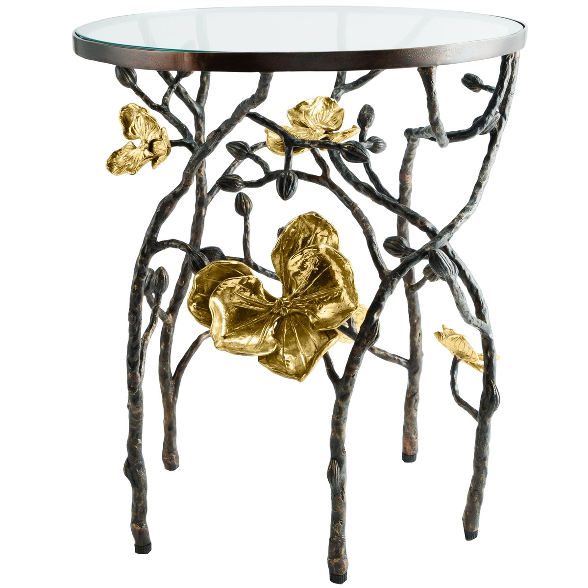 Gold Orchid Accent Table