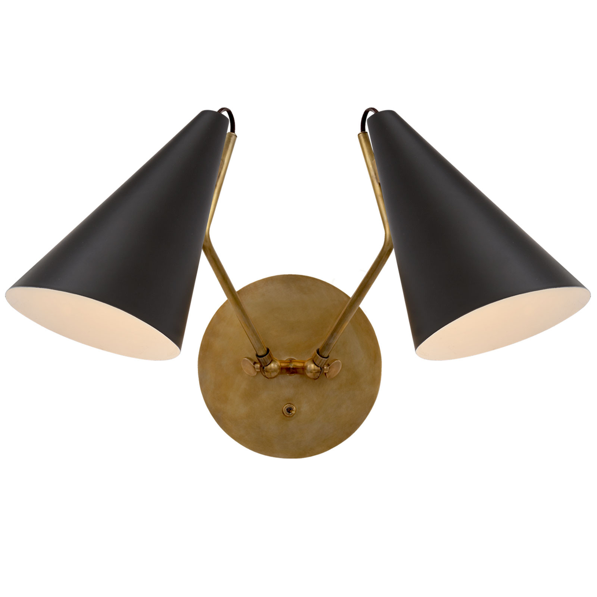 Clemente Double Sconce, Gold & Black