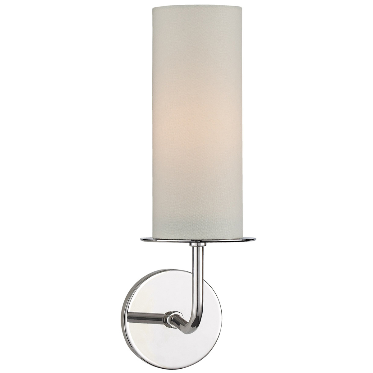 Larabee Single Sconce, Polished Nickel & Cream