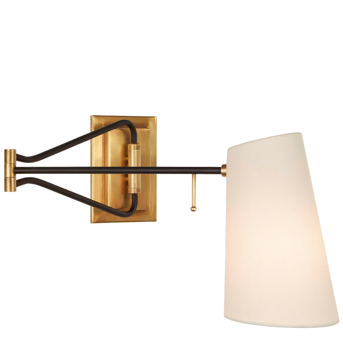 Keil Swing Arm Wall Light, Gold & Black