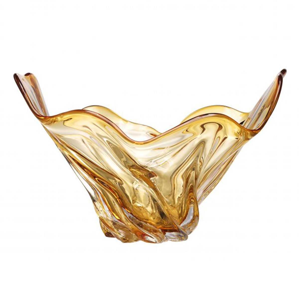 Ace Hand Blown Glass Bowl, Yellow