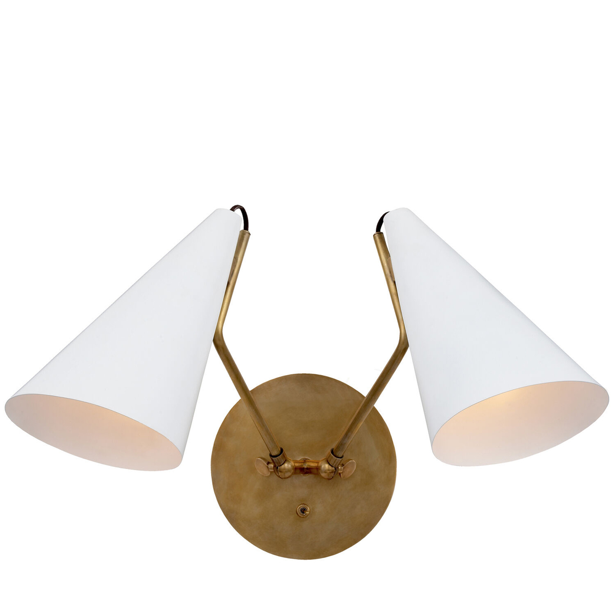 Clemente Double Sconce, Gold & White