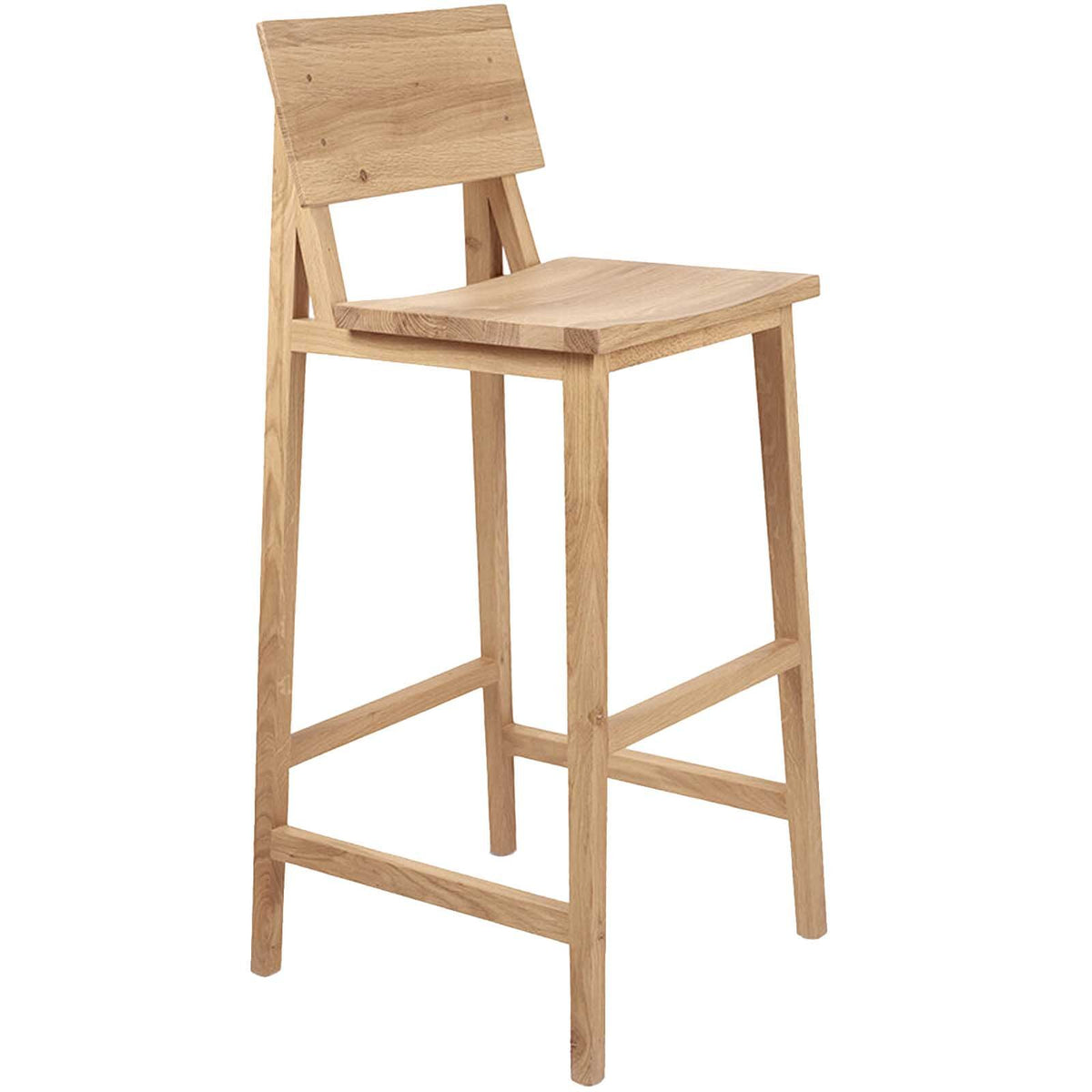 N Collection Oak Bar Stool